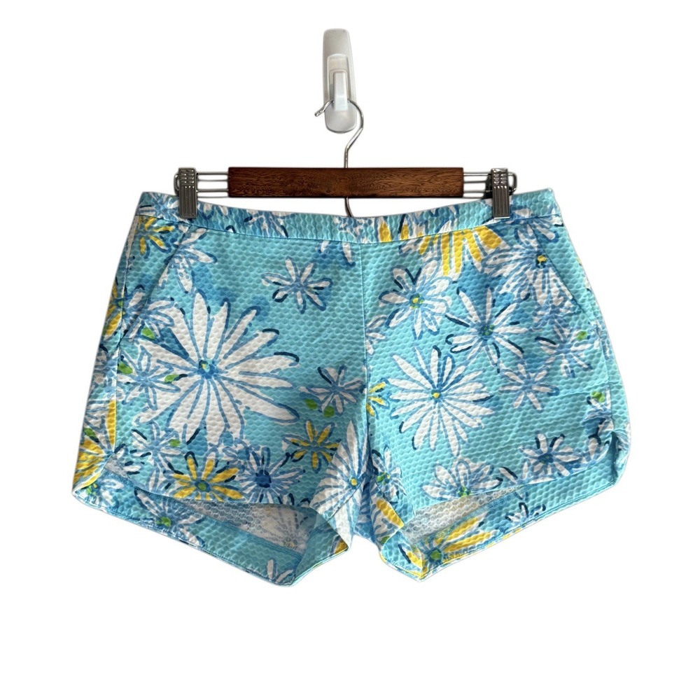 Lilly Pulitzer Adie Shorts 8 Floral Breakwater Blue Beach Resort Preppy Tropic
